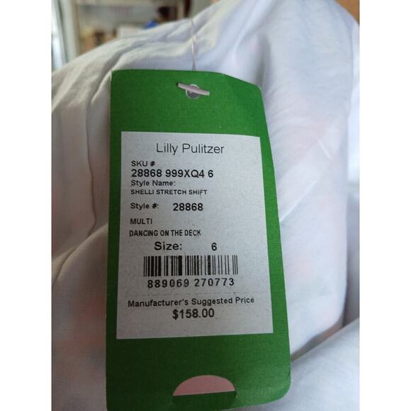 NWT Lilly Pulitzer Shelli sleeveless shift dress 6 back tie Dancing on the Deck - Picture 7 of 10